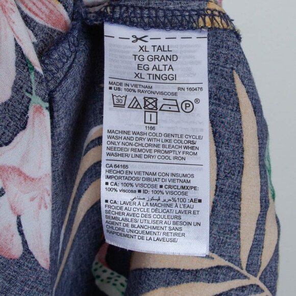 Old Navy Womens Sleeveless V-Neck Maxi Shift Dress Size XL Tall Tropical Resort - Picture 6 of 9